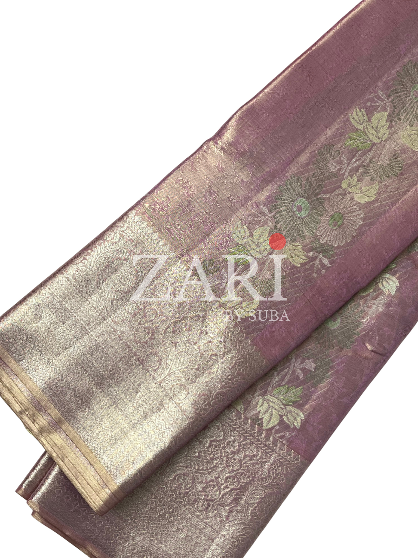 Pastel Pink - Meena - Pure Kanchipuram Designer Tissue Silk Saree