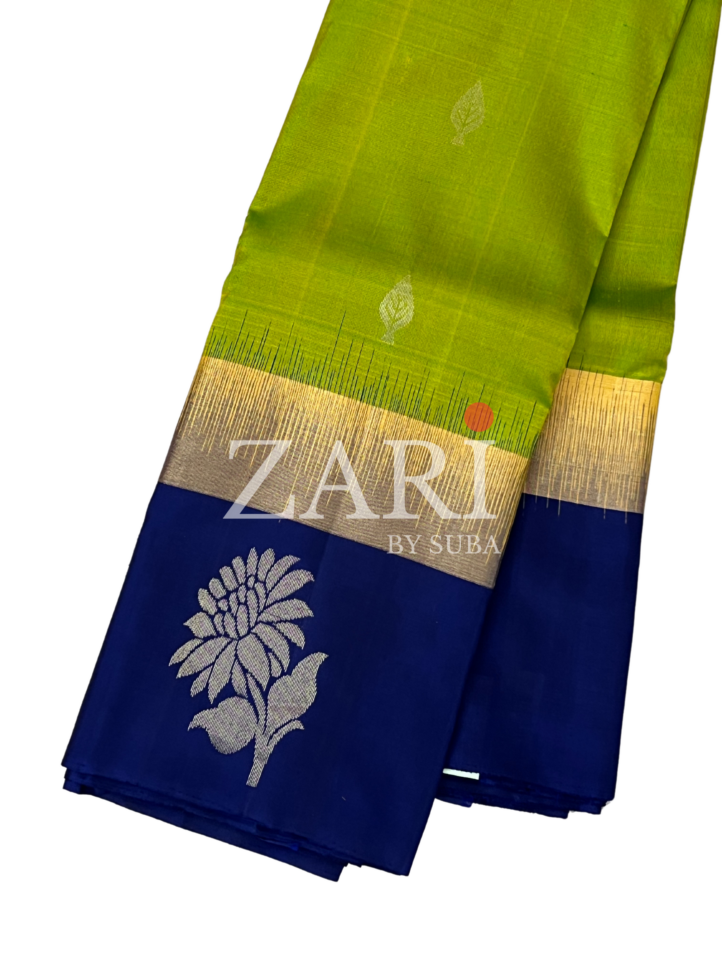 Green and Blue - Pure Kanchipuram Soft Silk Saree