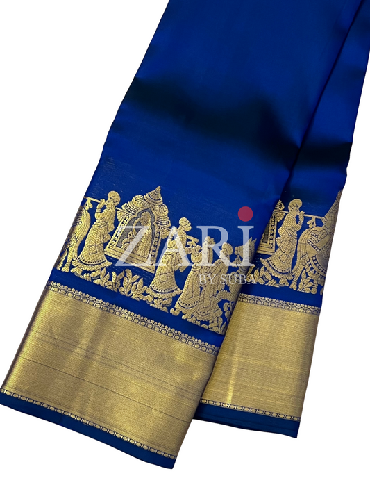 Royal Blue - Pallaku - Pure Kanchipuram Silk Saree