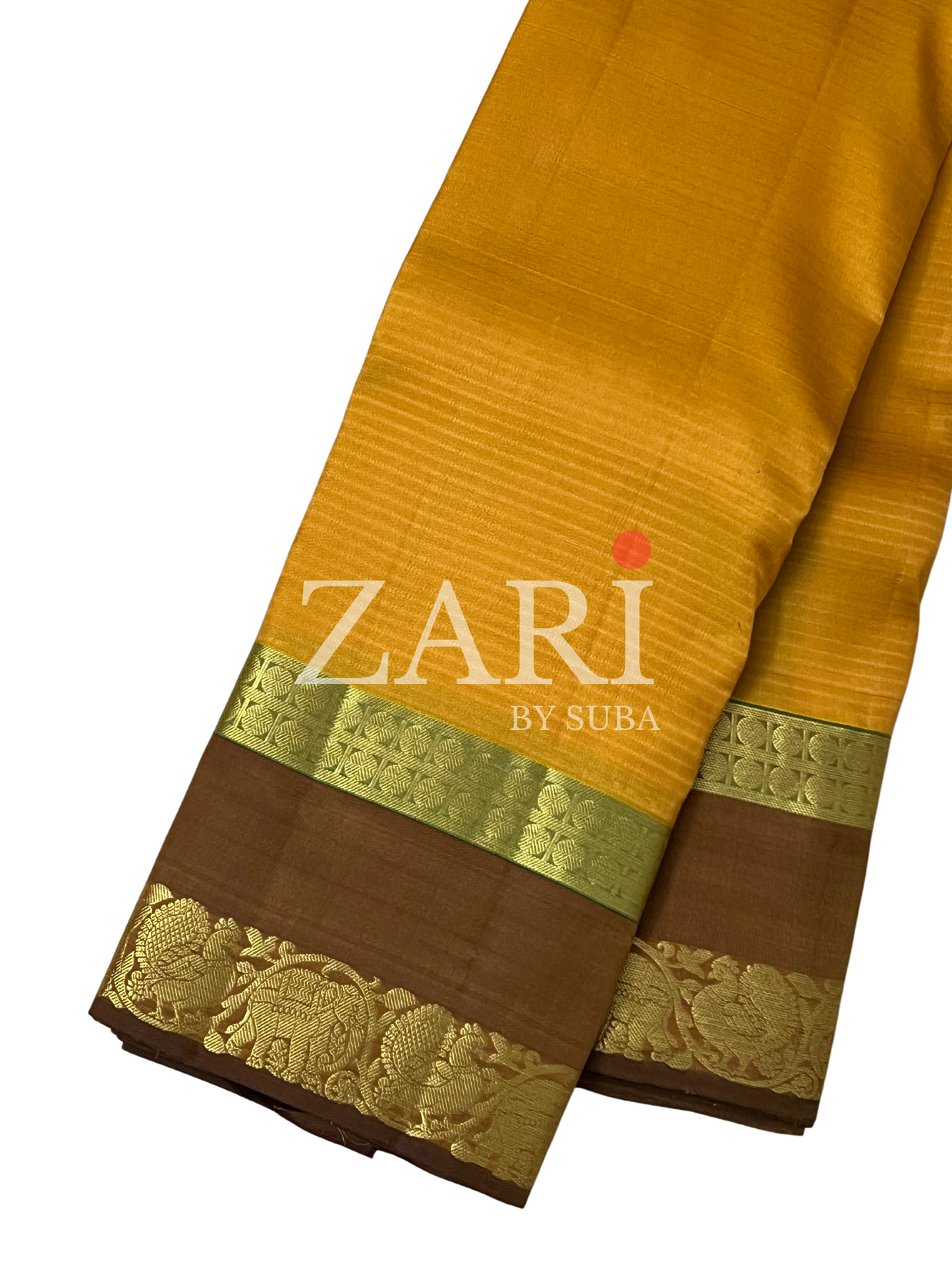 Mustard Yellow - Gap Border - Pure Kanchipuram Silk Saree