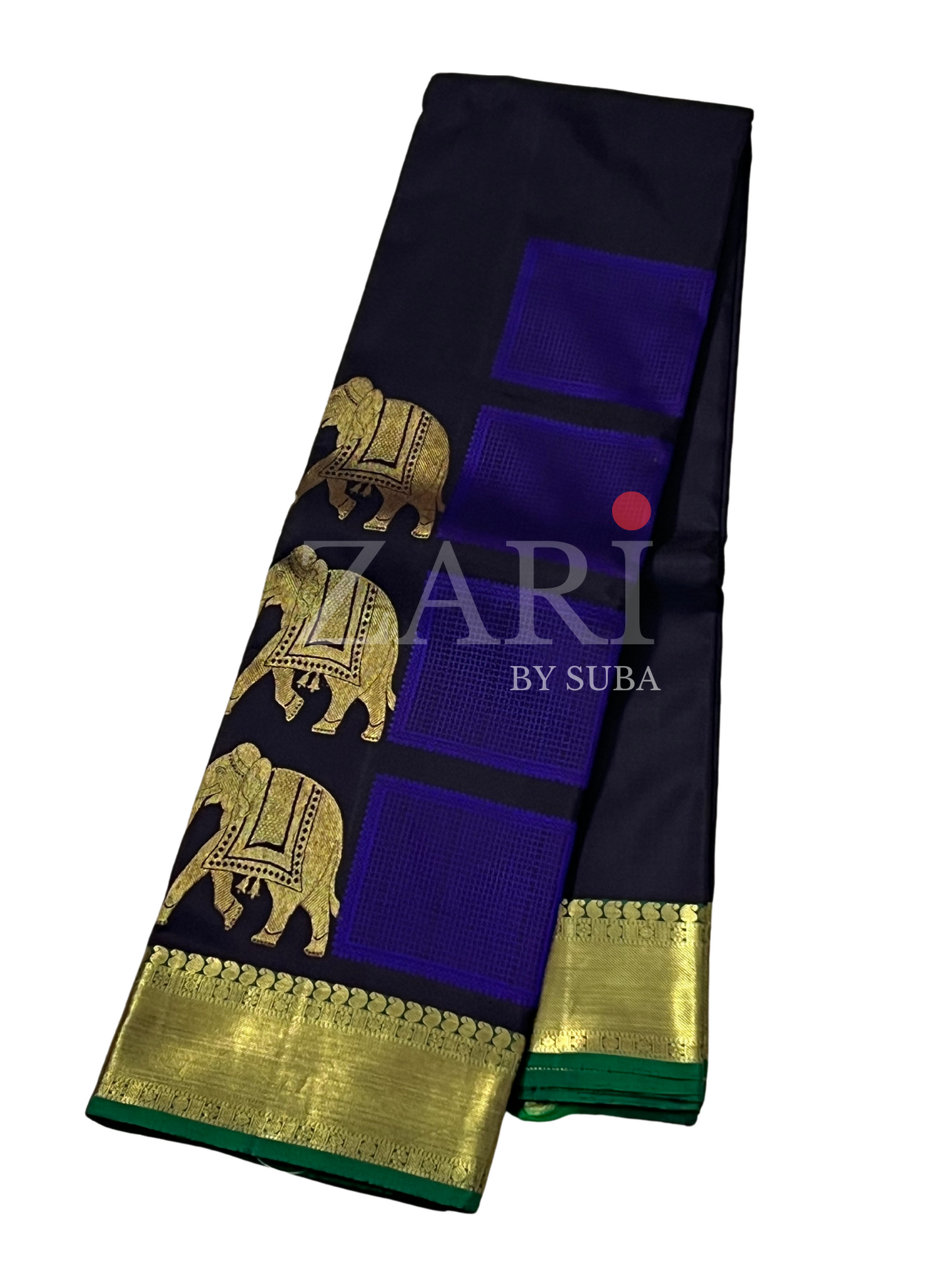 Black - Varana - Pure Kanchipuram Silk Saree