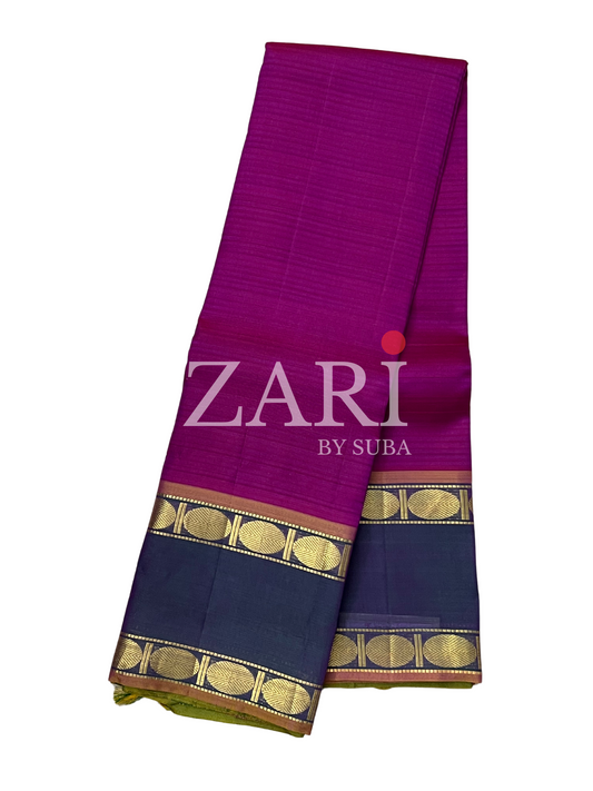 Majenta - Gap Border - Pure Kanchipuram Silk Saree