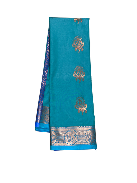 Blue - Semi Kanchipuram Saree