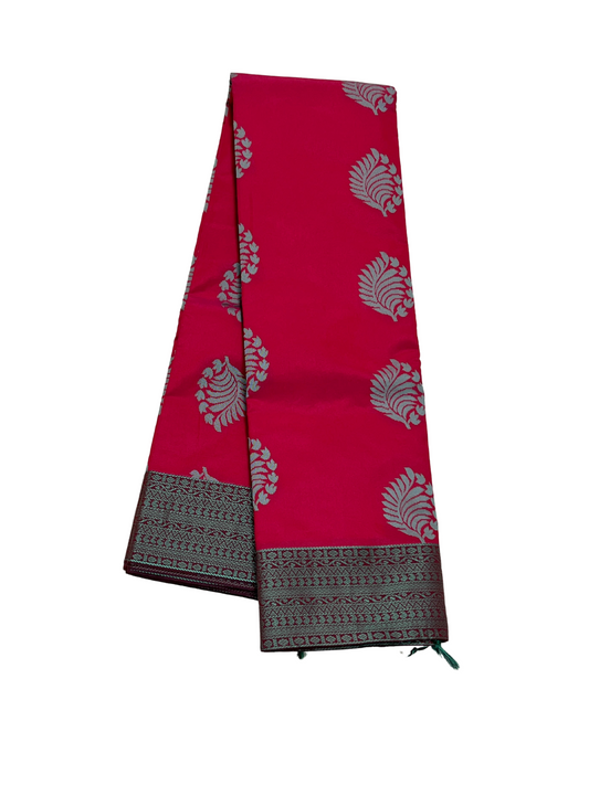 Red - Thread work - Cotton Saree