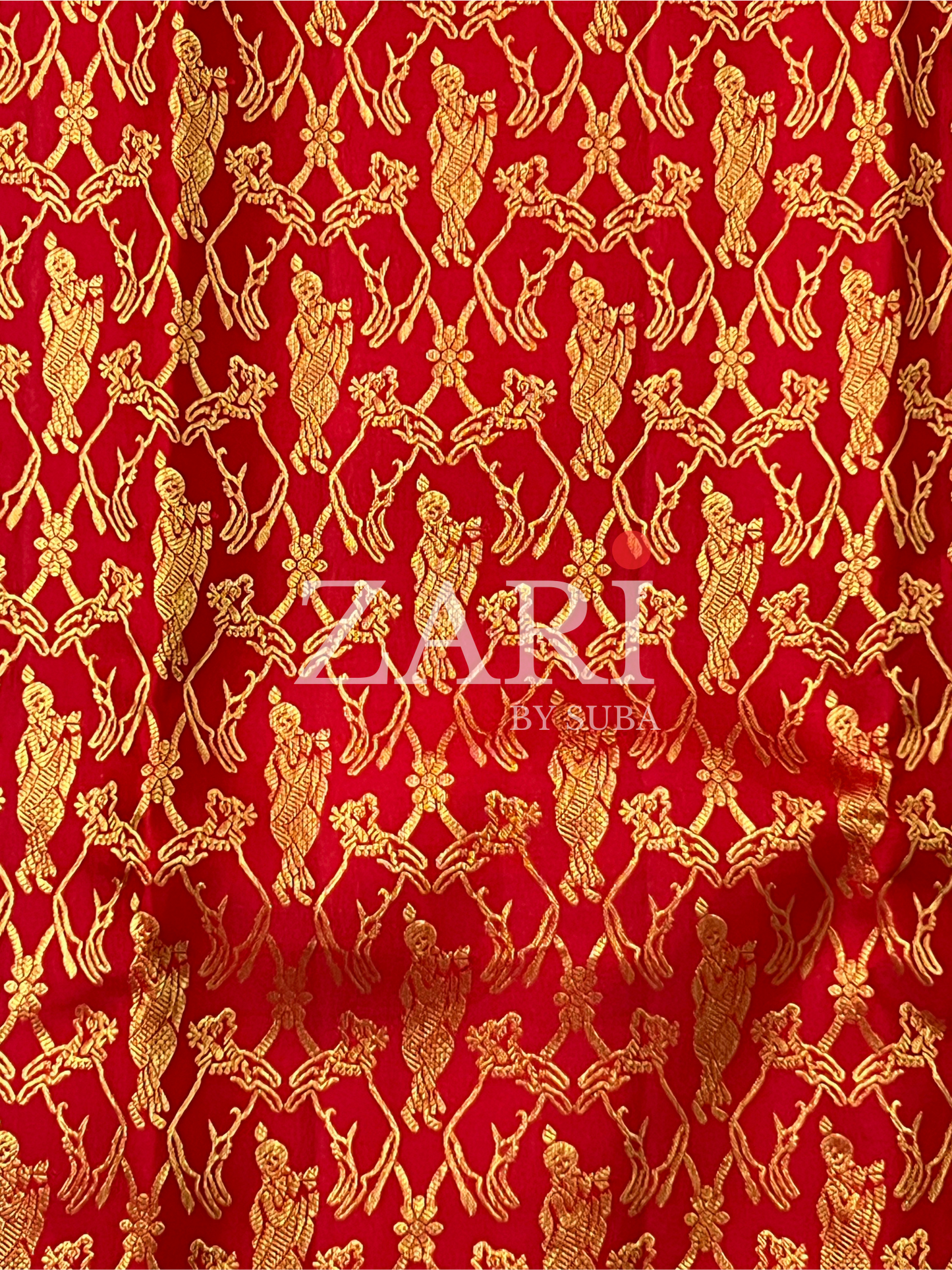 Chilli Red & Gold - Krishna - Pure Kanchipuram Silk Saree