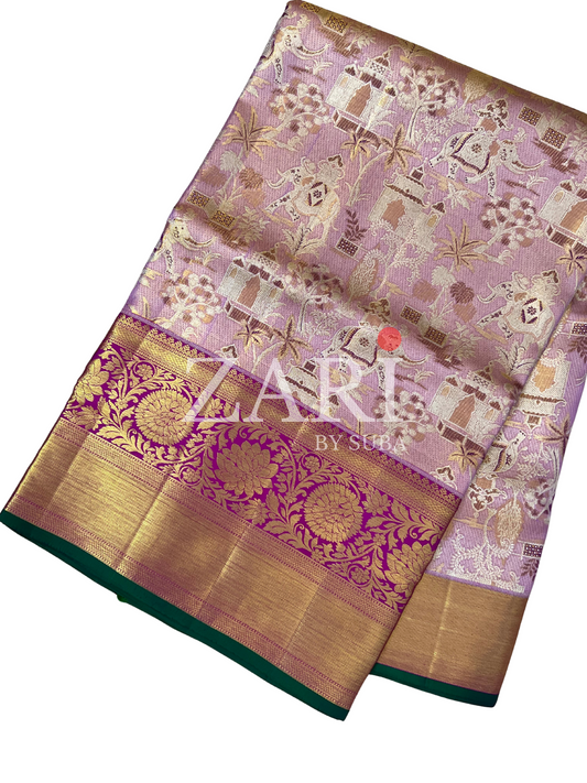 Lotus Pink - Pure Kanchipuram Designer Silk Saree