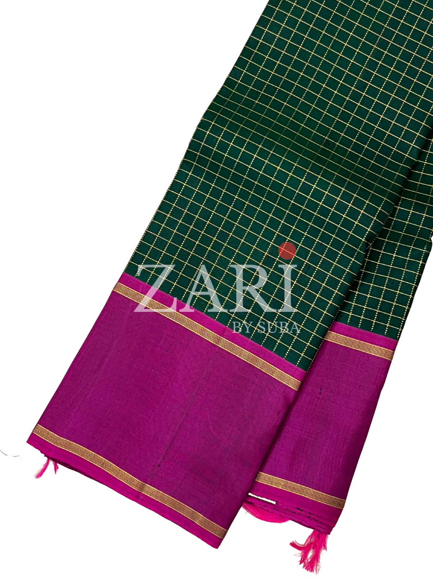 Green - Kattam - Pure Kanchipuram Silk Saree