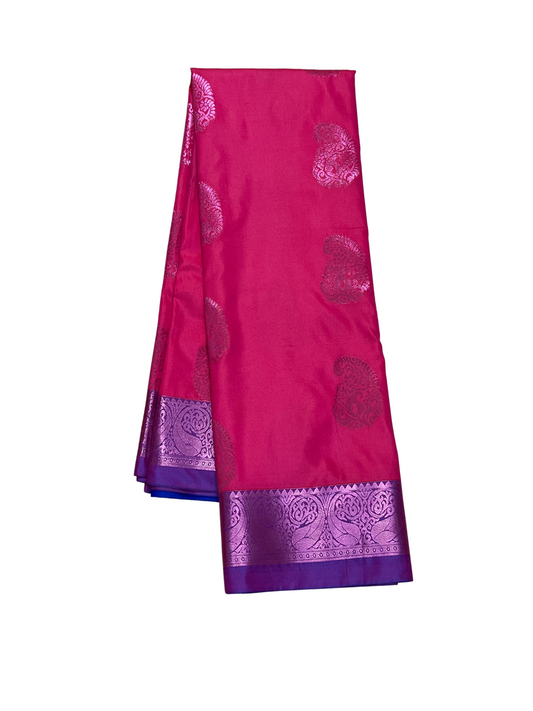 Pink and Purple - Semi Kanchipuram Saree