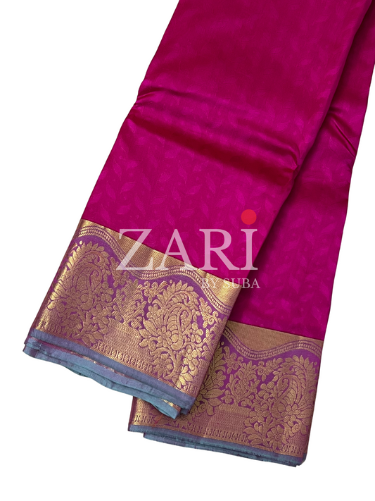 Dark Pink - Pure Kanchipuram Silk Saree