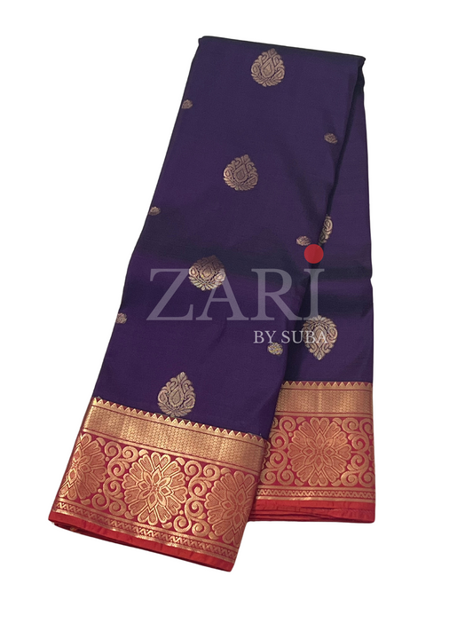 Purple and Red - Pure Kanchipuram Silk Saree