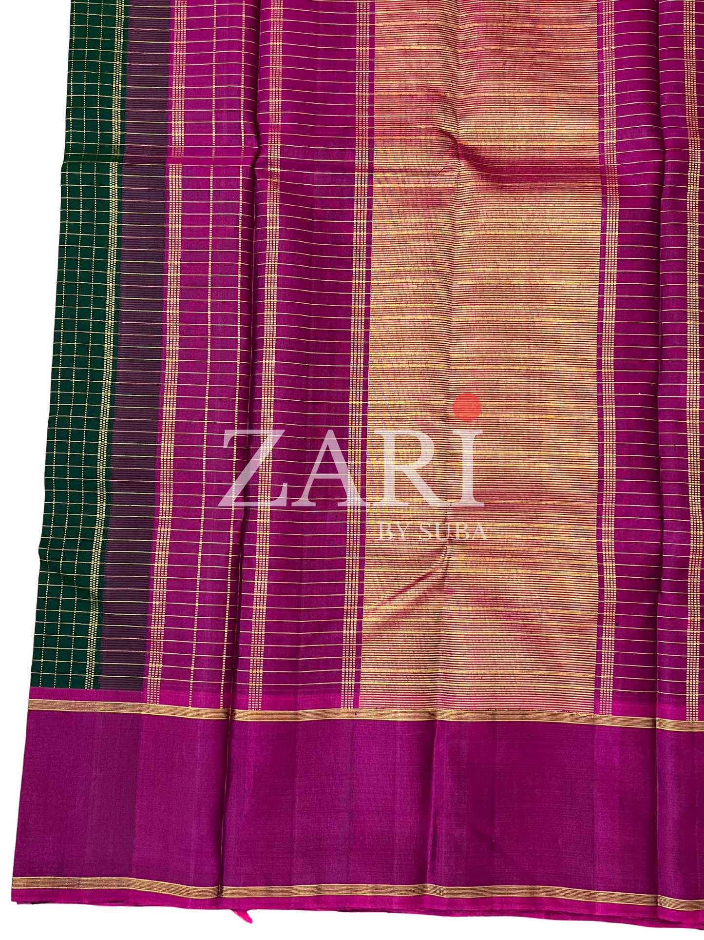 Green - Kattam - Pure Kanchipuram Silk Saree