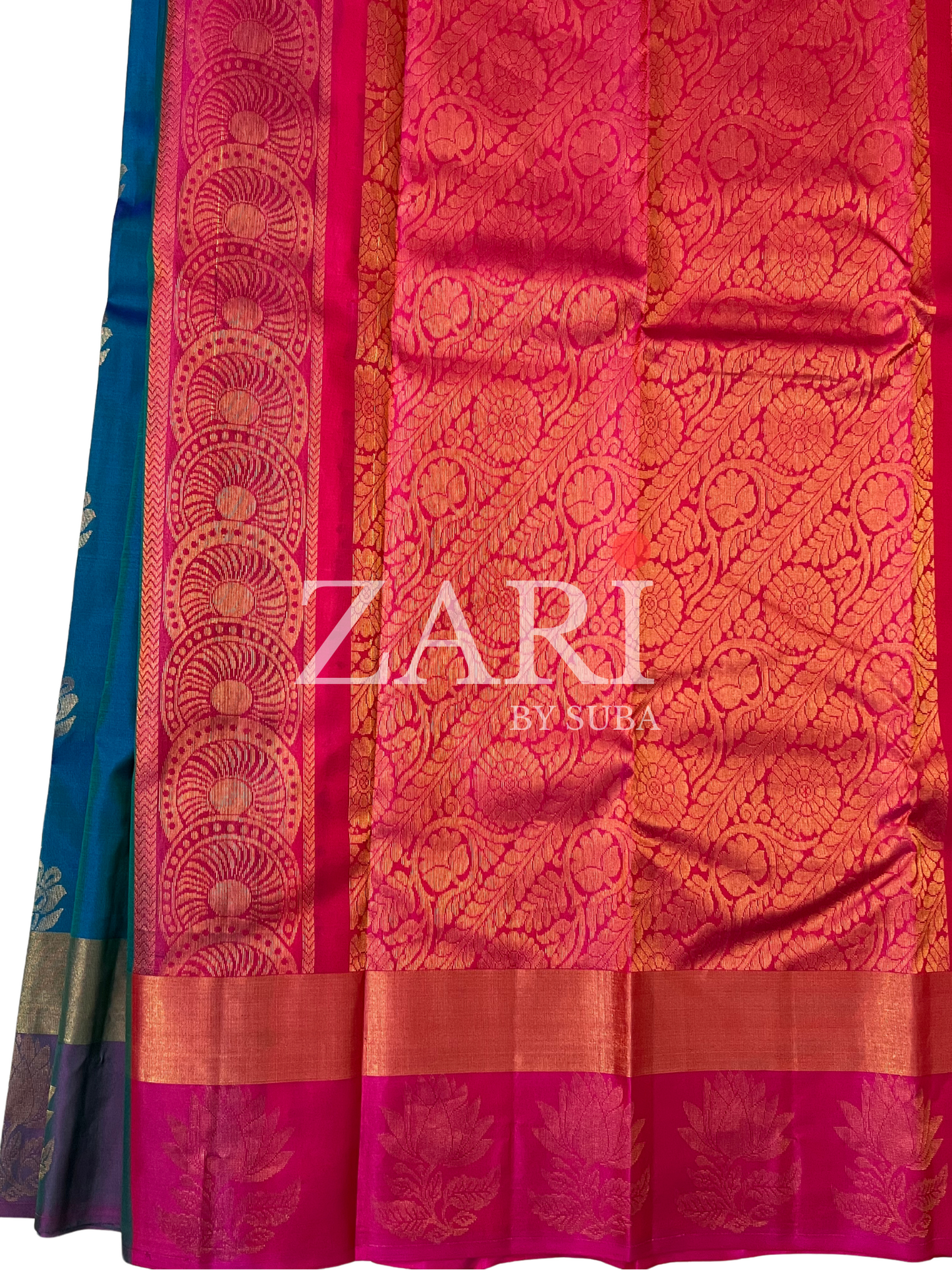 Peacock blue - Pure Kanchipuram Silk Saree