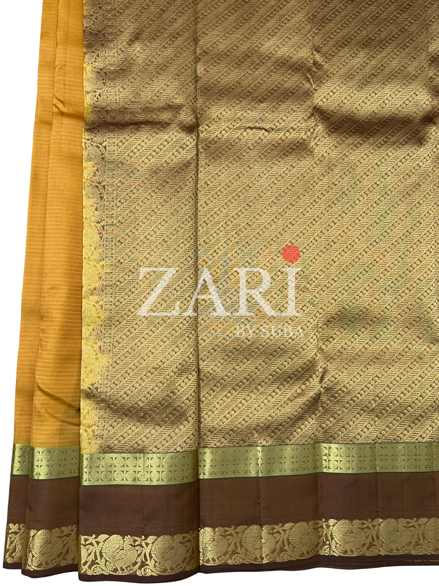 Mustard Yellow - Gap Border - Pure Kanchipuram Silk Saree