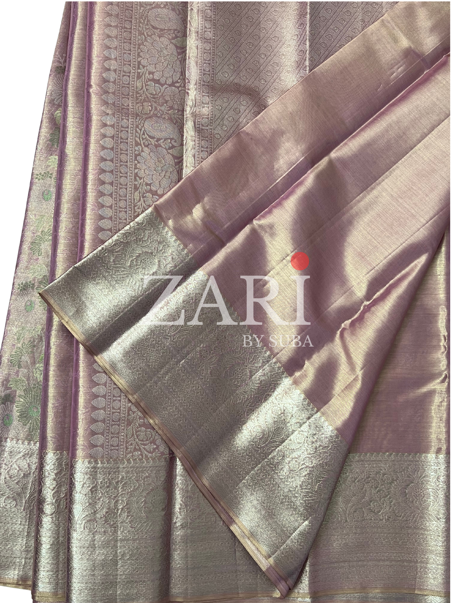 Pastel Pink - Meena - Pure Kanchipuram Designer Tissue Silk Saree