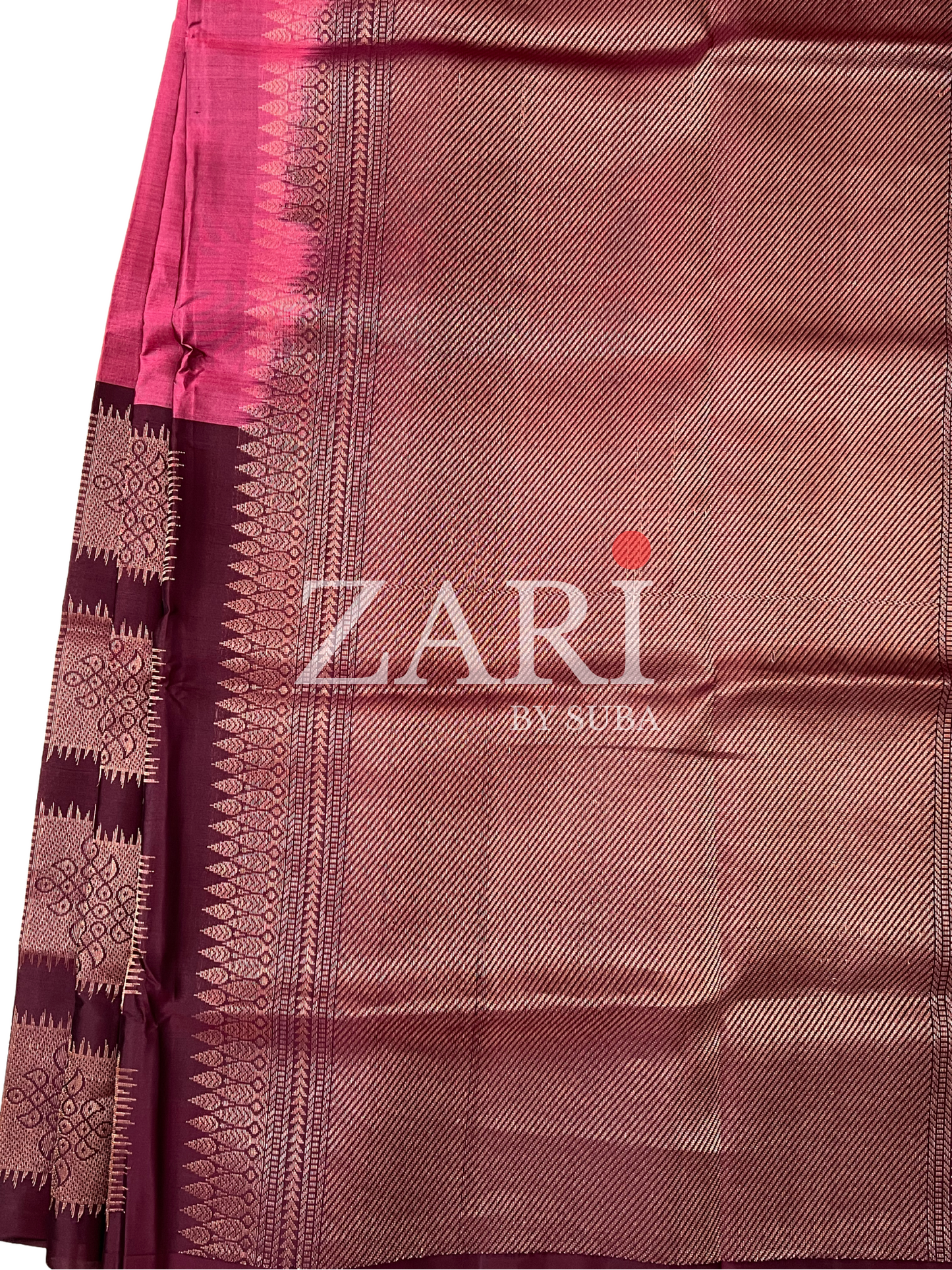 Wine Red - Kolam - Pure Kanchipuram Soft Silk Saree