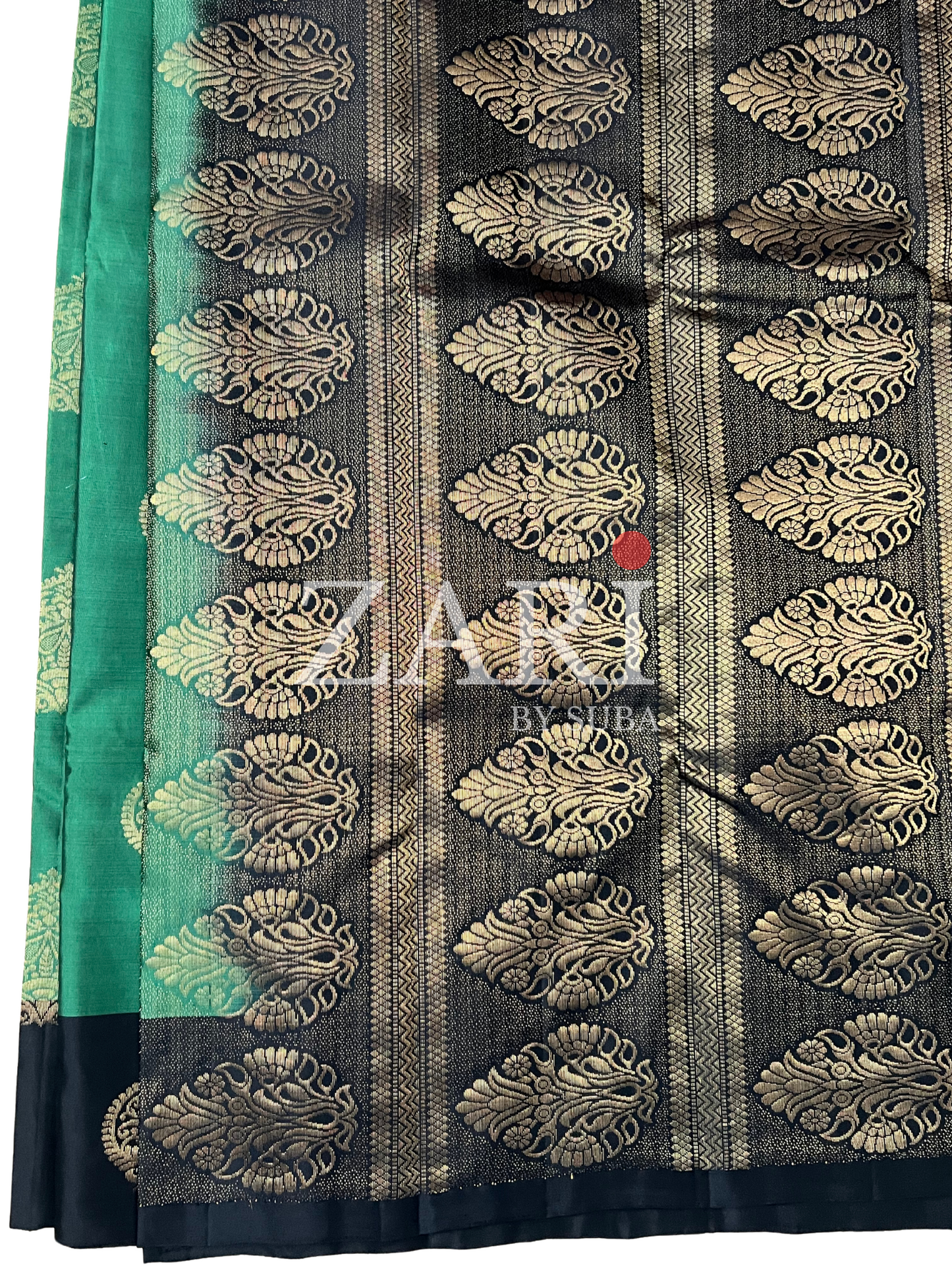 Green and Black - Pure Kanchipuram Soft Silk Saree