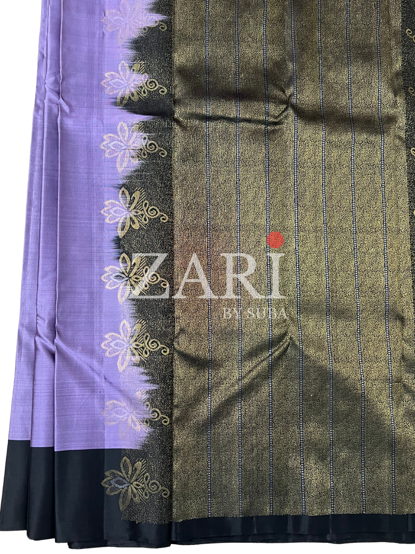 Purple and Black - Pure Kanchipuram Soft Silk Saree