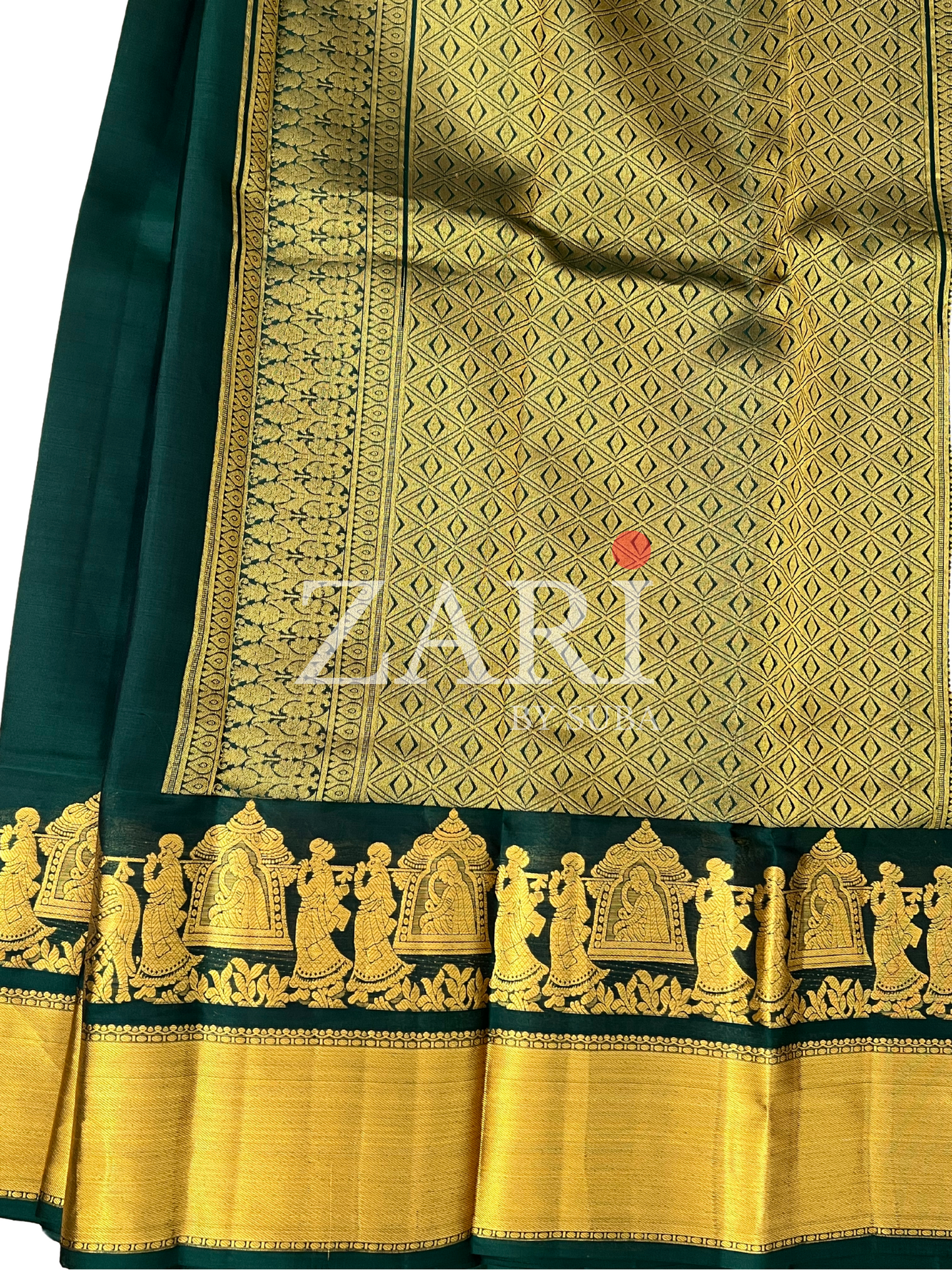 Royal Green - Pallaku - Pure Kanchipuram Silk Saree