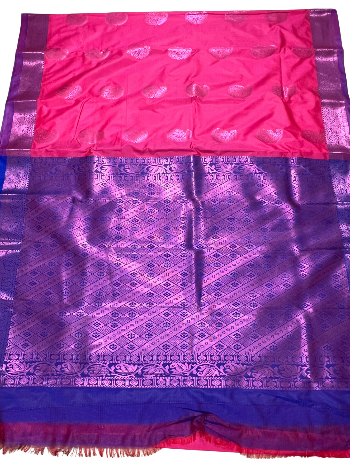 Pink and Purple - Semi Kanchipuram Saree