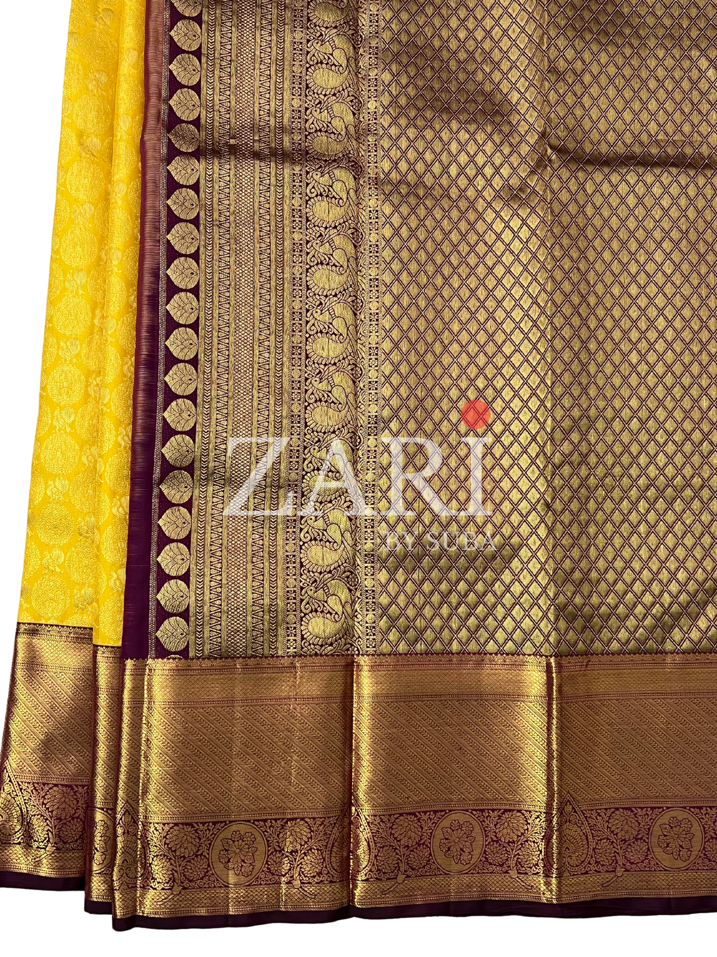 Yellow and Purple - Pure Kanchipuram Silk Saree