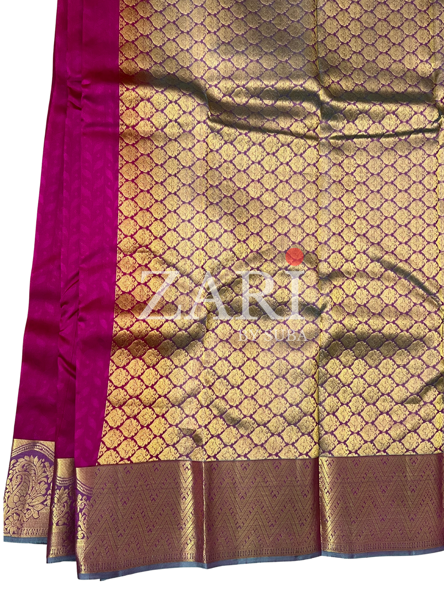 Dark Pink - Pure Kanchipuram Silk Saree