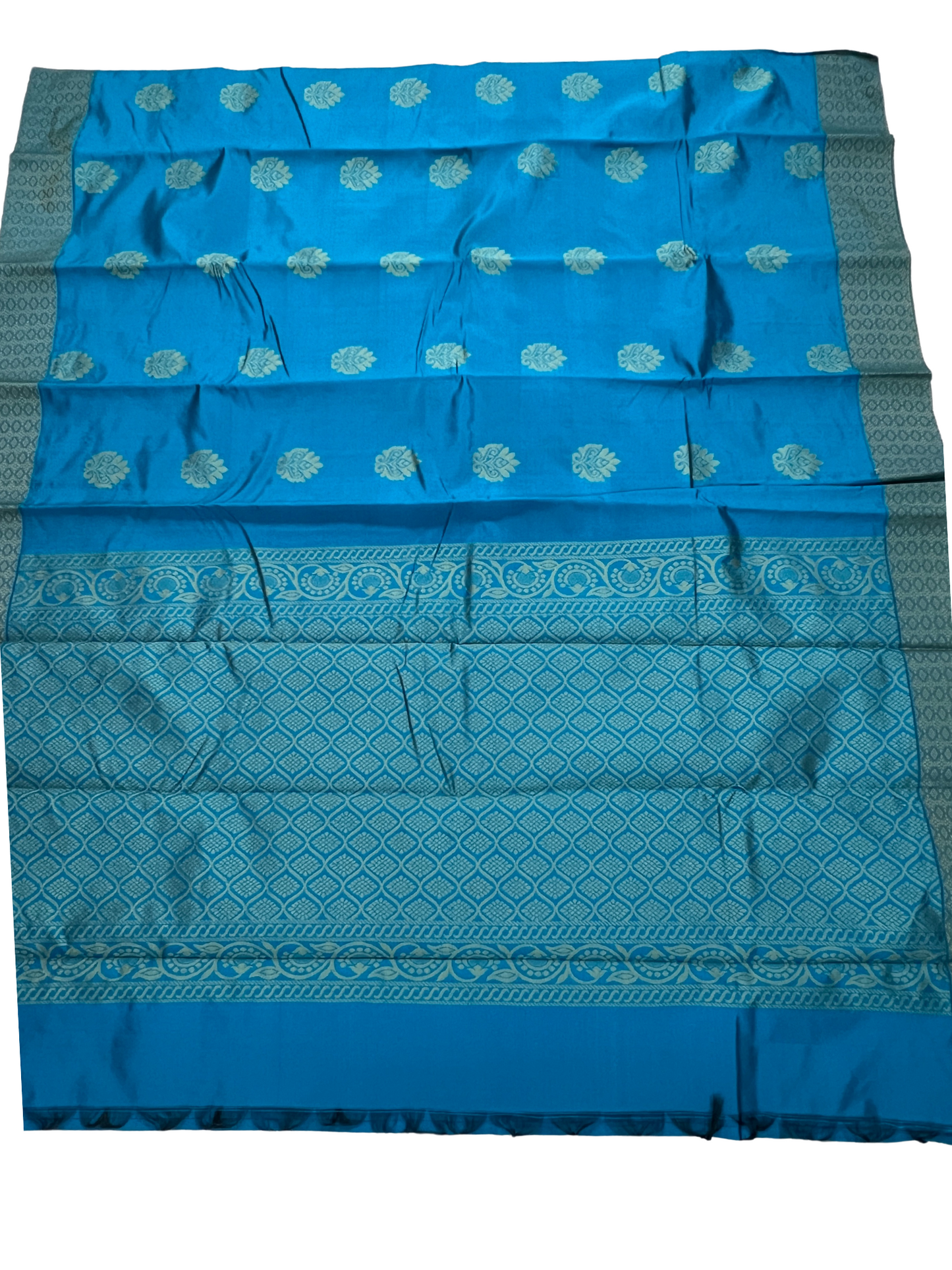 Blue - Thread Work - Cotton Saree