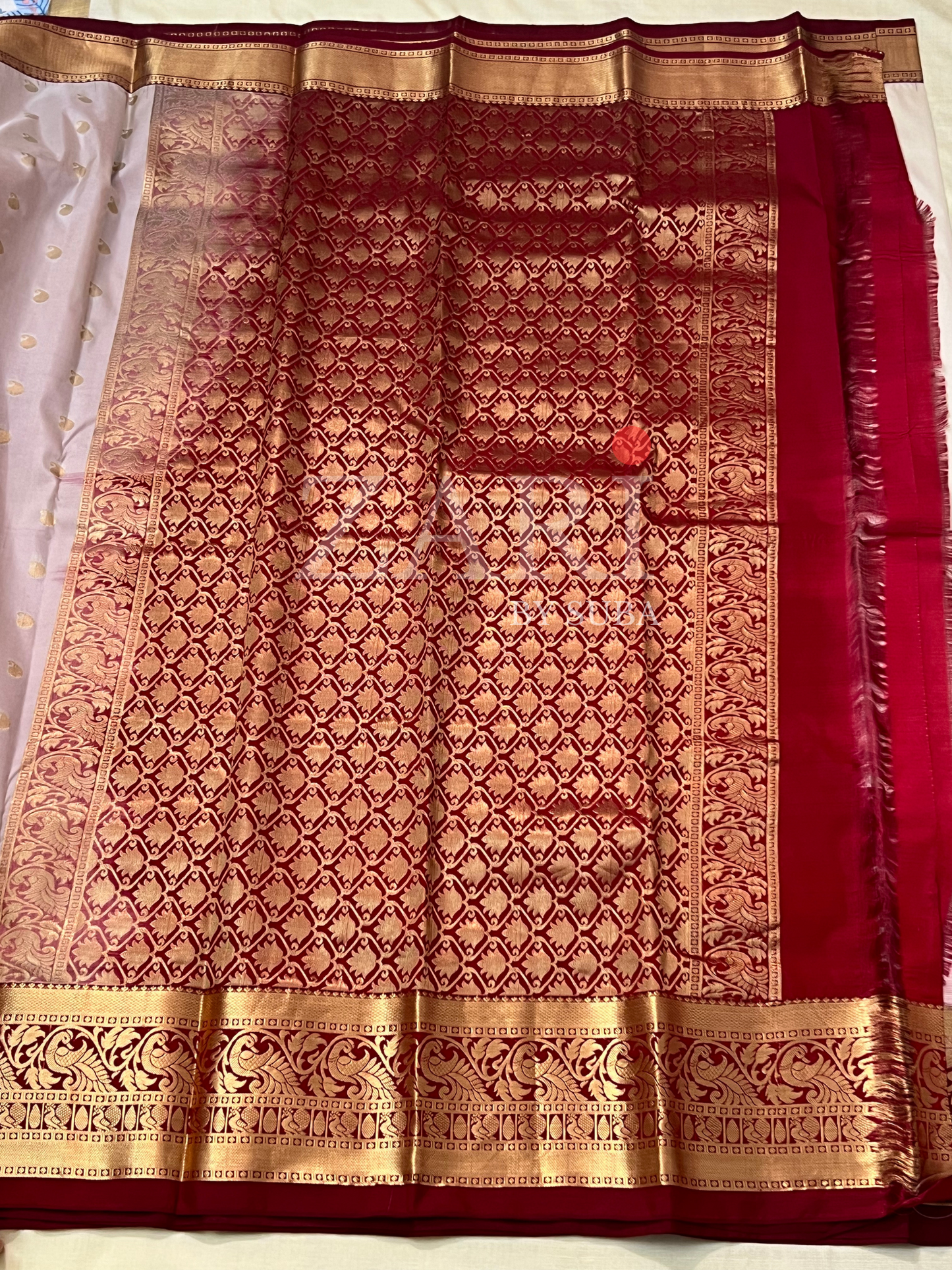 White and Red - Pure Kanchipuram Silk Saree