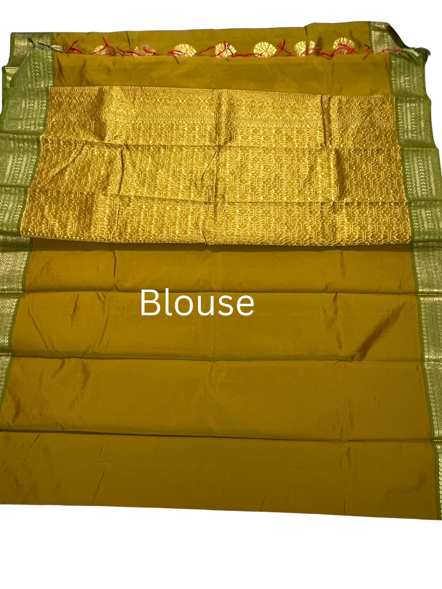 Mustard Yellow and Green - Kanchi Cotton Saree