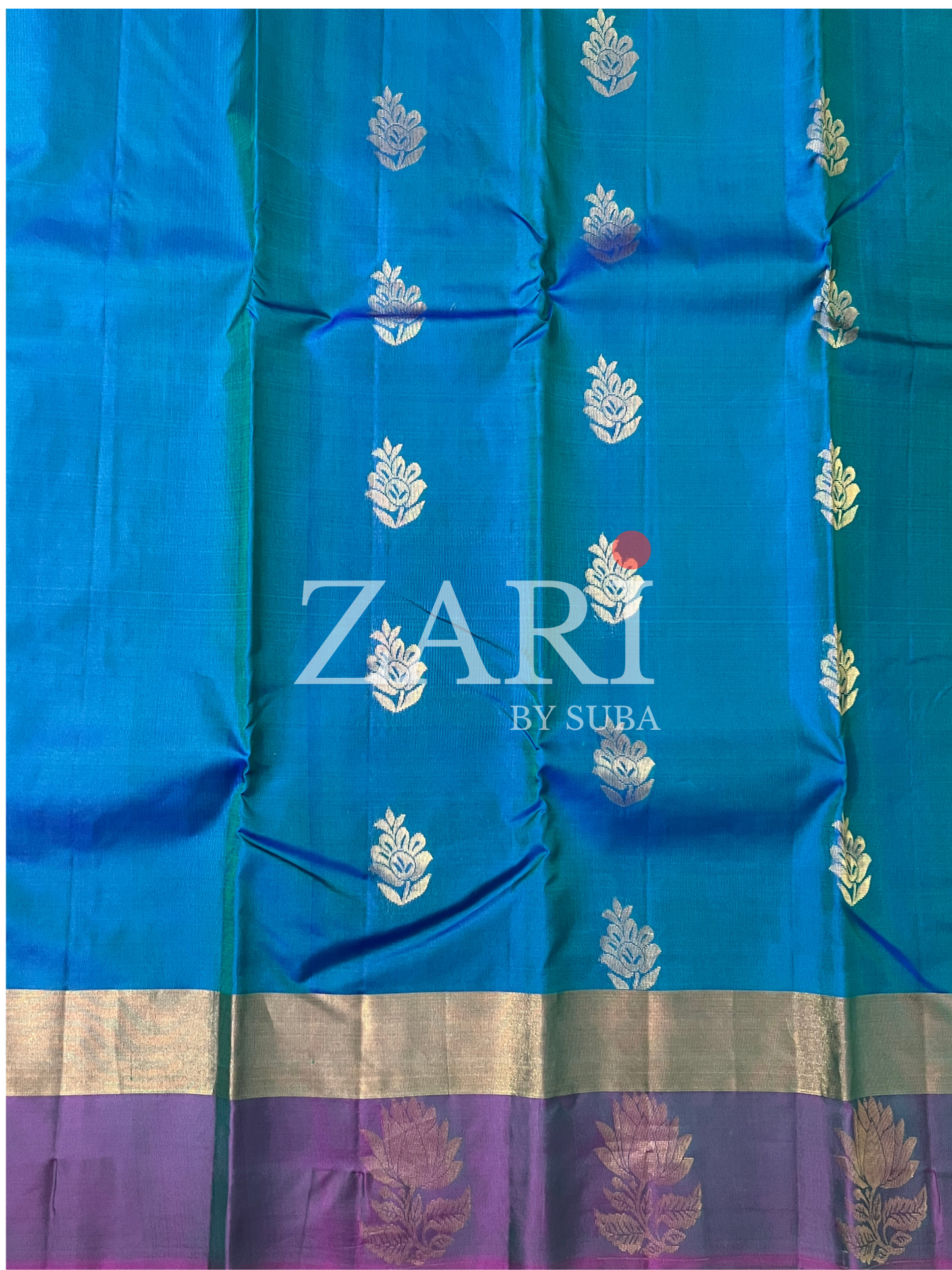 Peacock blue - Pure Kanchipuram Silk Saree