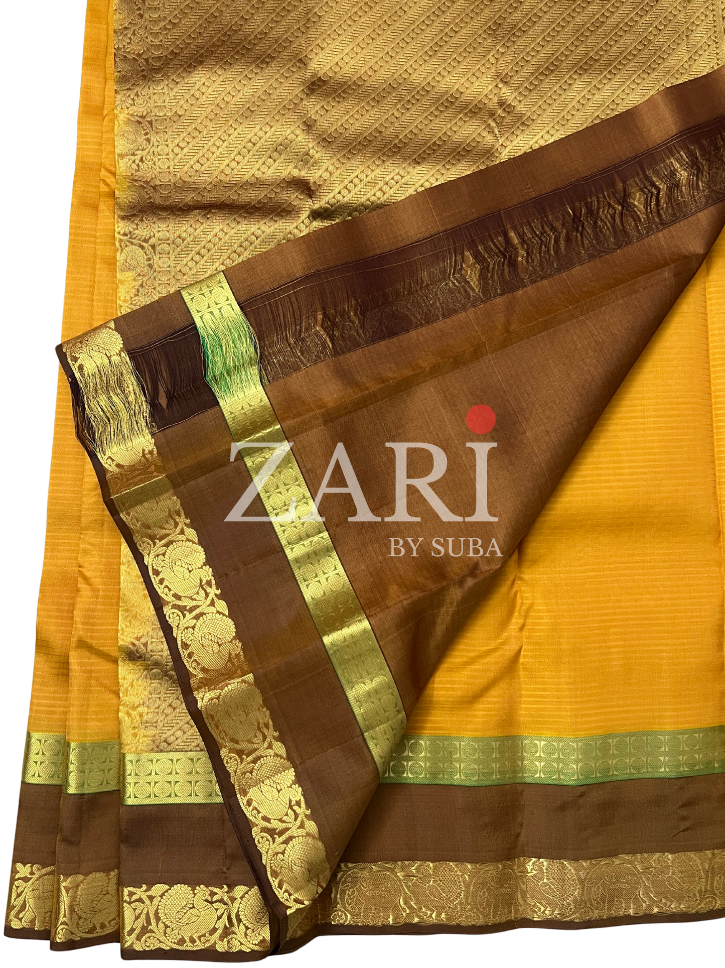 Mustard Yellow - Gap Border - Pure Kanchipuram Silk Saree