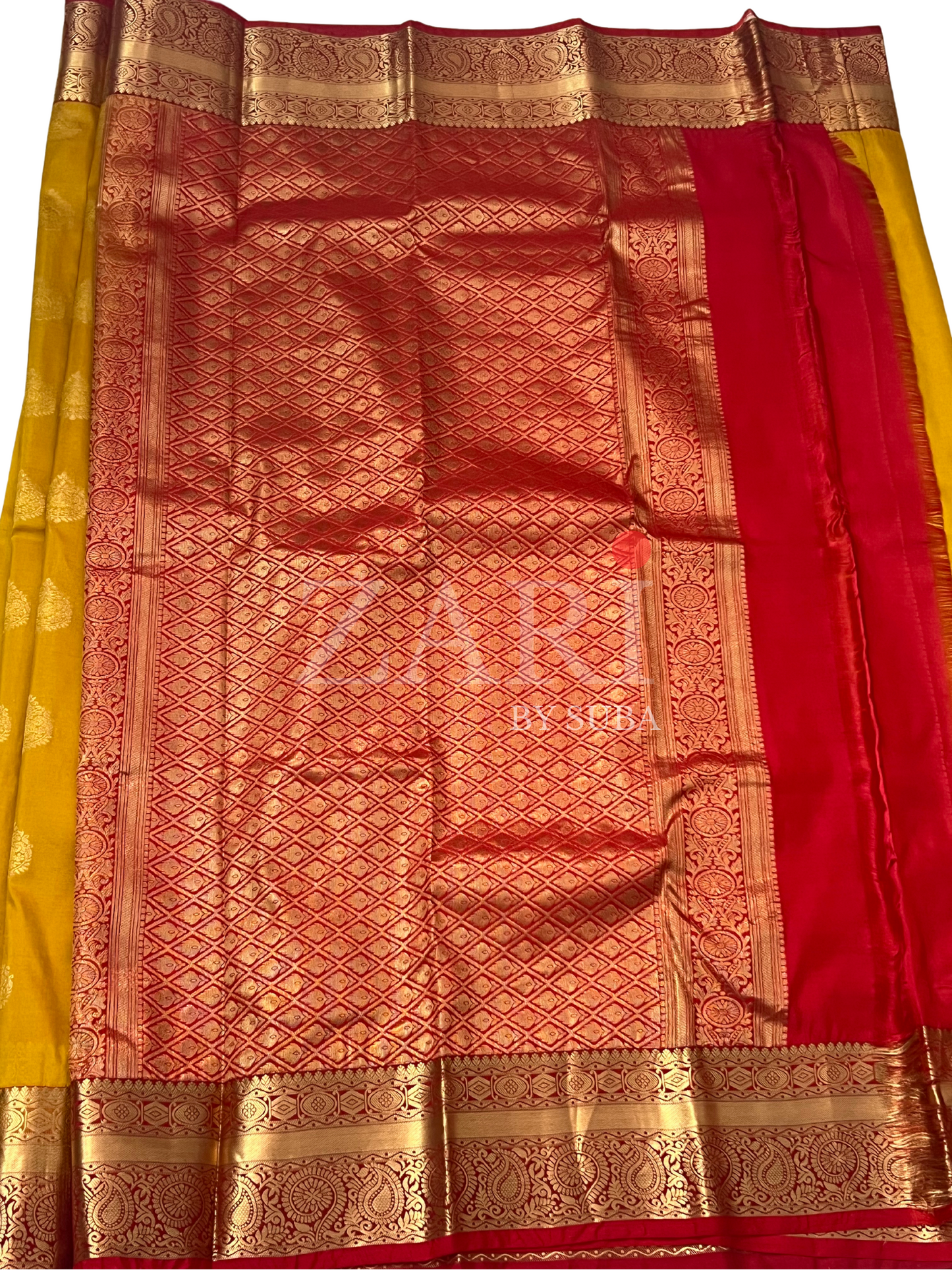 Yellow and Red - Pure Kanchipuram Silk Saree