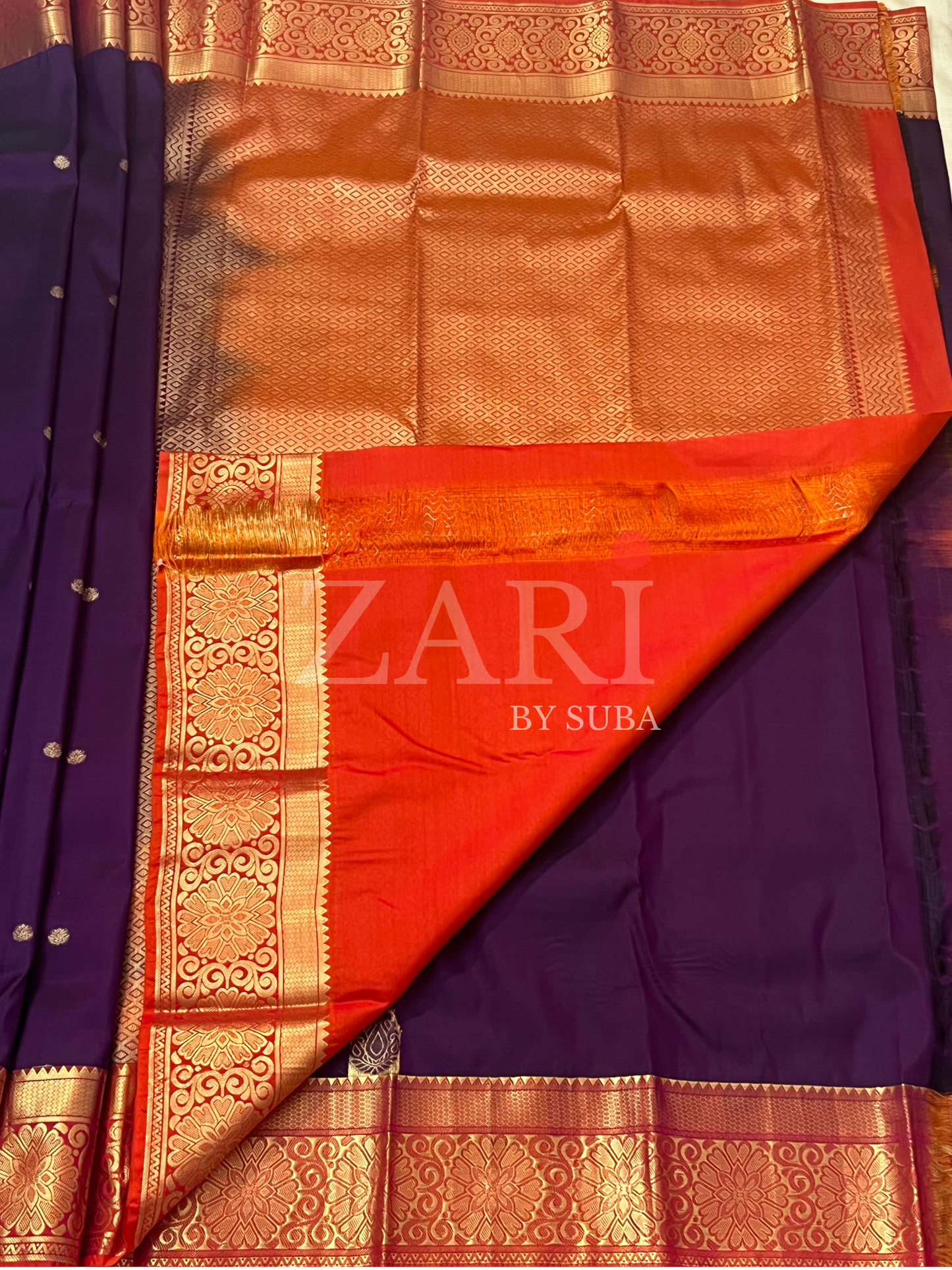 Purple and Red - Pure Kanchipuram Silk Saree