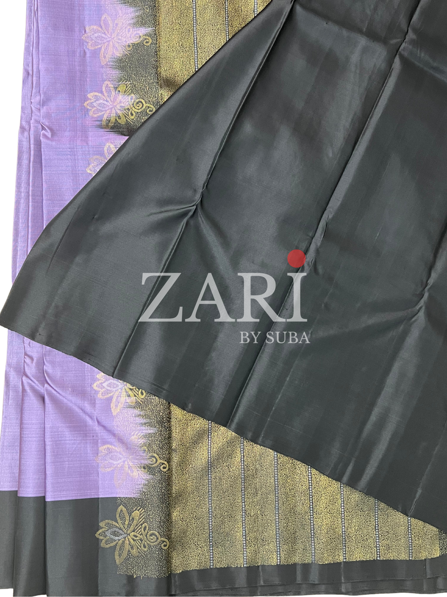 Purple and Black - Pure Kanchipuram Soft Silk Saree