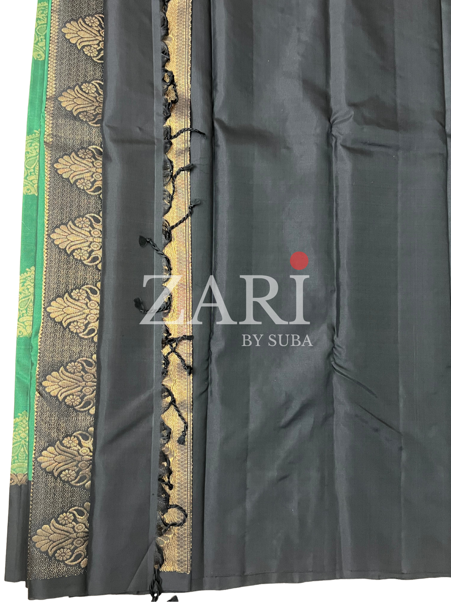 Green and Black - Pure Kanchipuram Soft Silk Saree