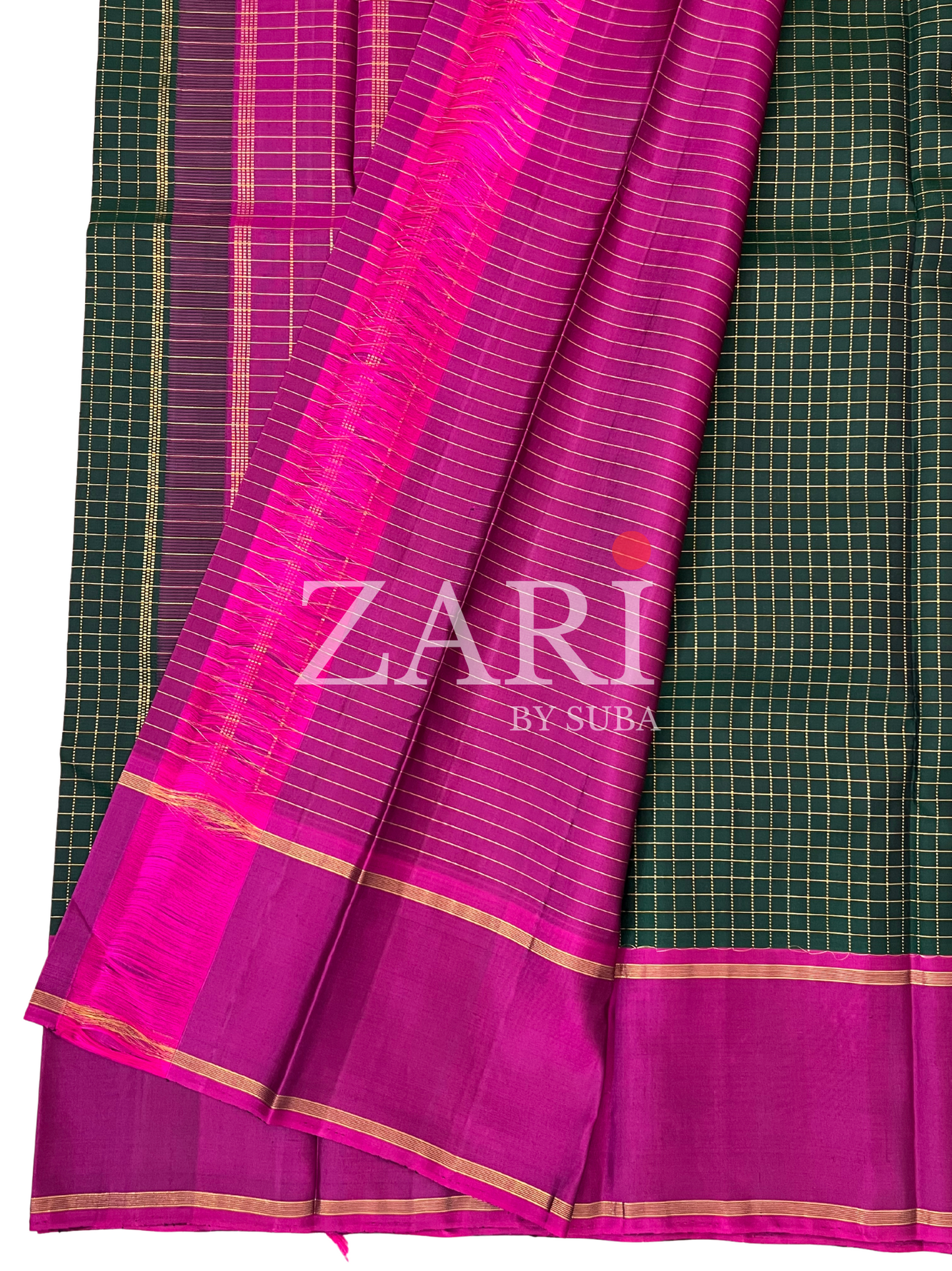 Green - Kattam - Pure Kanchipuram Silk Saree