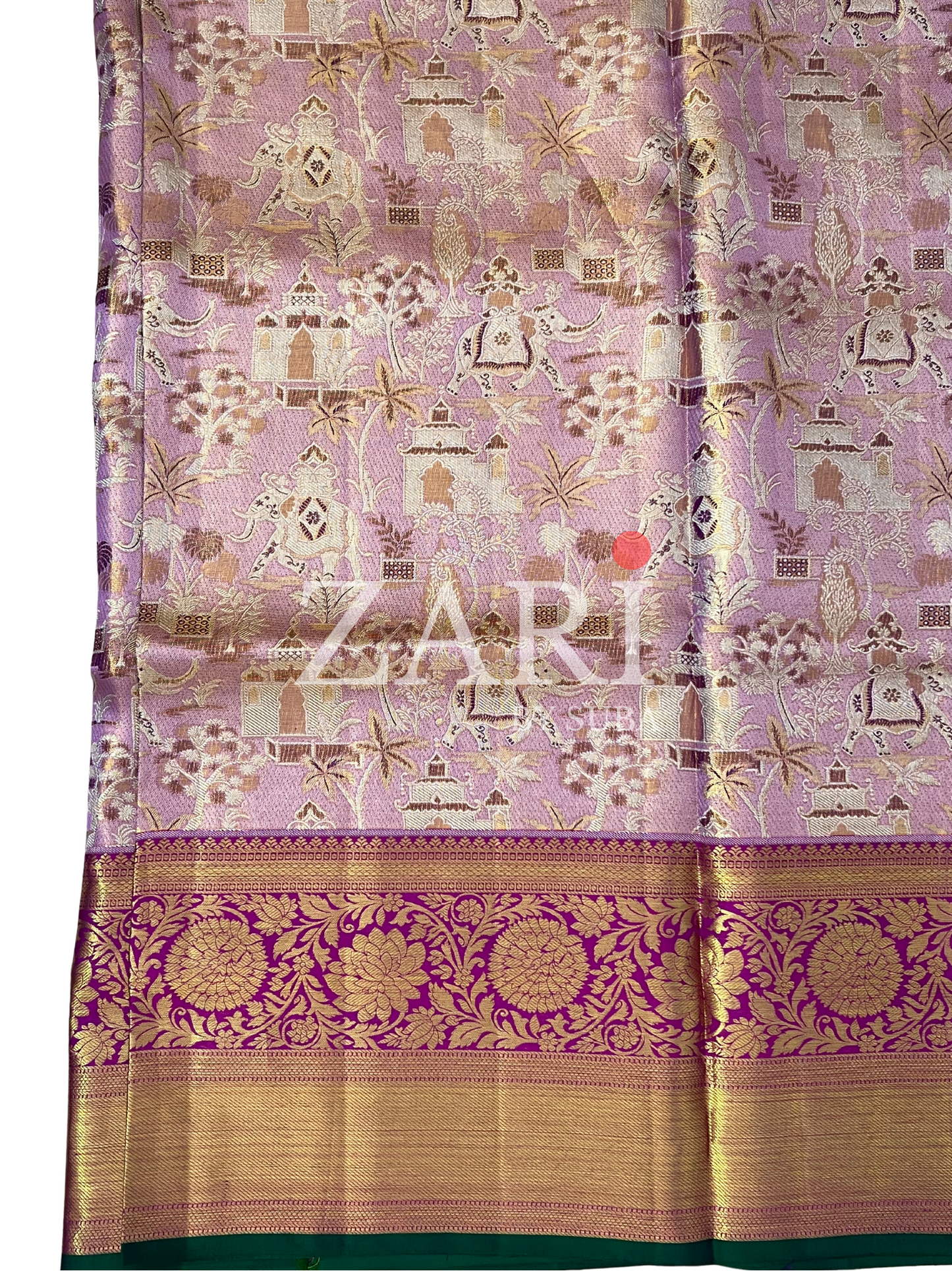 Lotus Pink - Pure Kanchipuram Designer Silk Saree