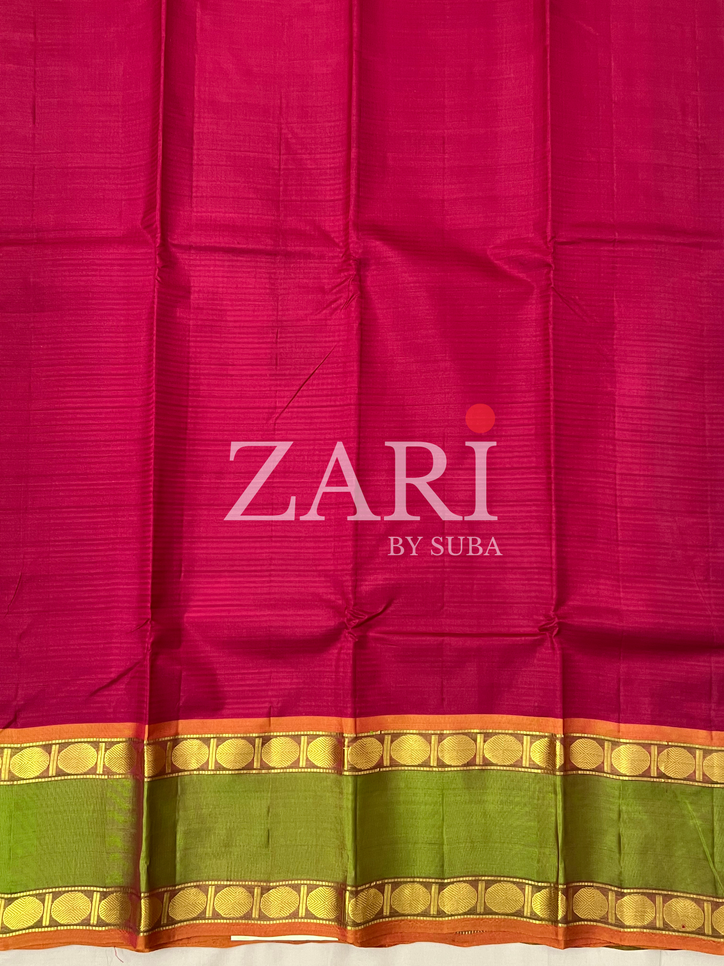 Red and Green - Gap Border - Pure Kanchipuram Silk Saree