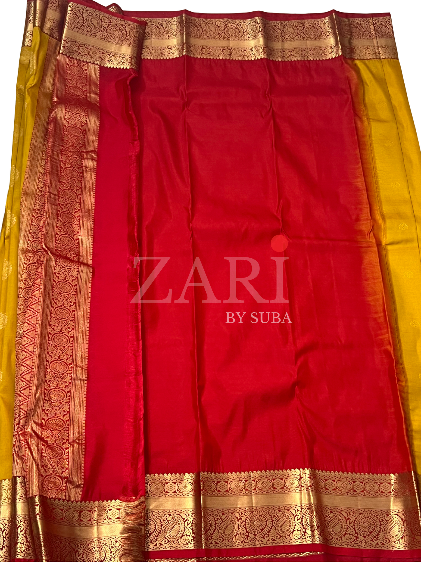 Yellow and Red - Pure Kanchipuram Silk Saree