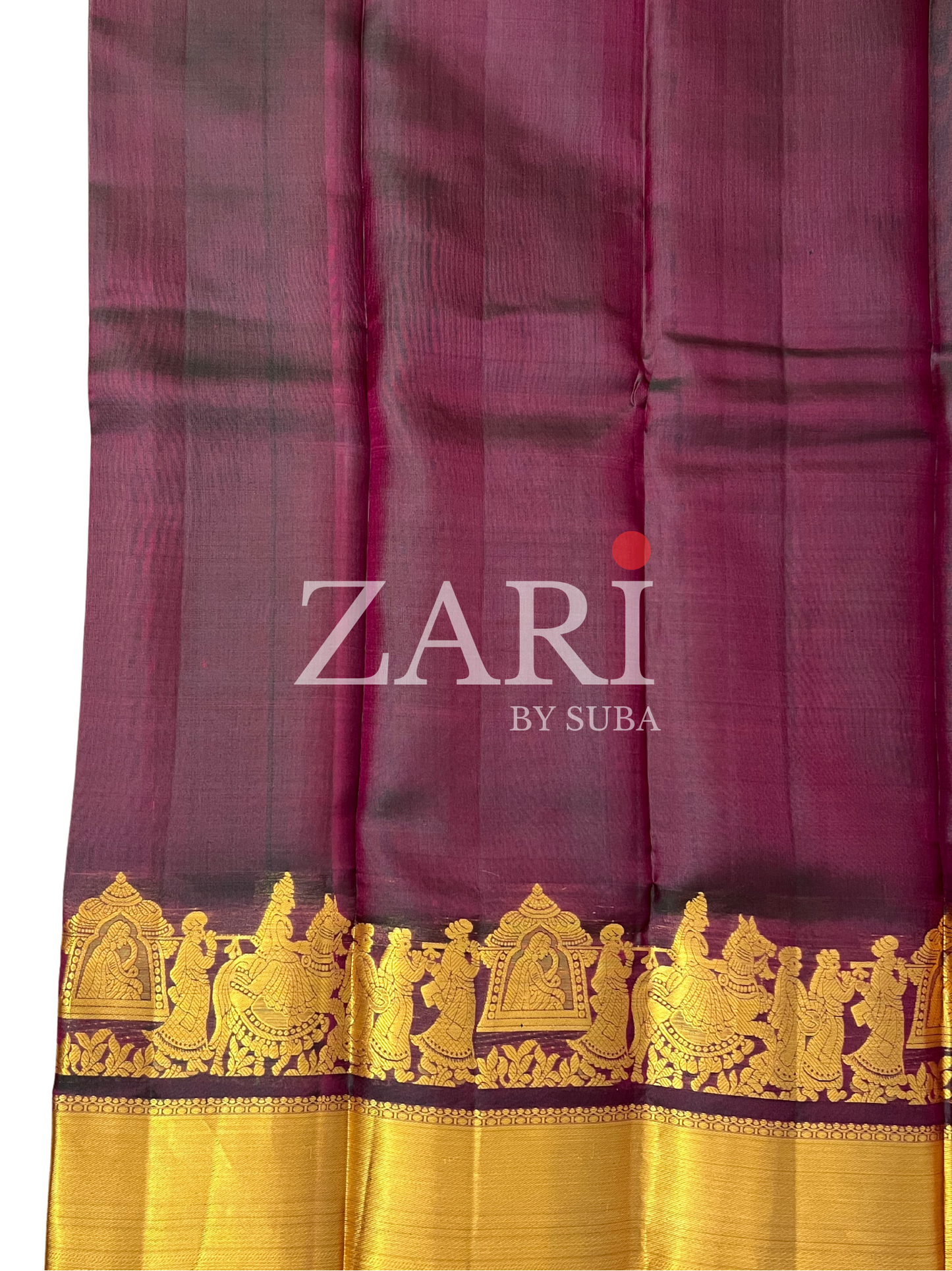 Maroon (Dual tone) - Pallaku - Pure Kanchipuram Silk Saree