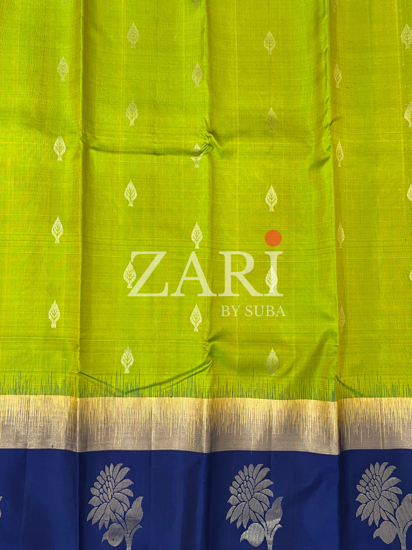 Green and Blue - Pure Kanchipuram Soft Silk Saree