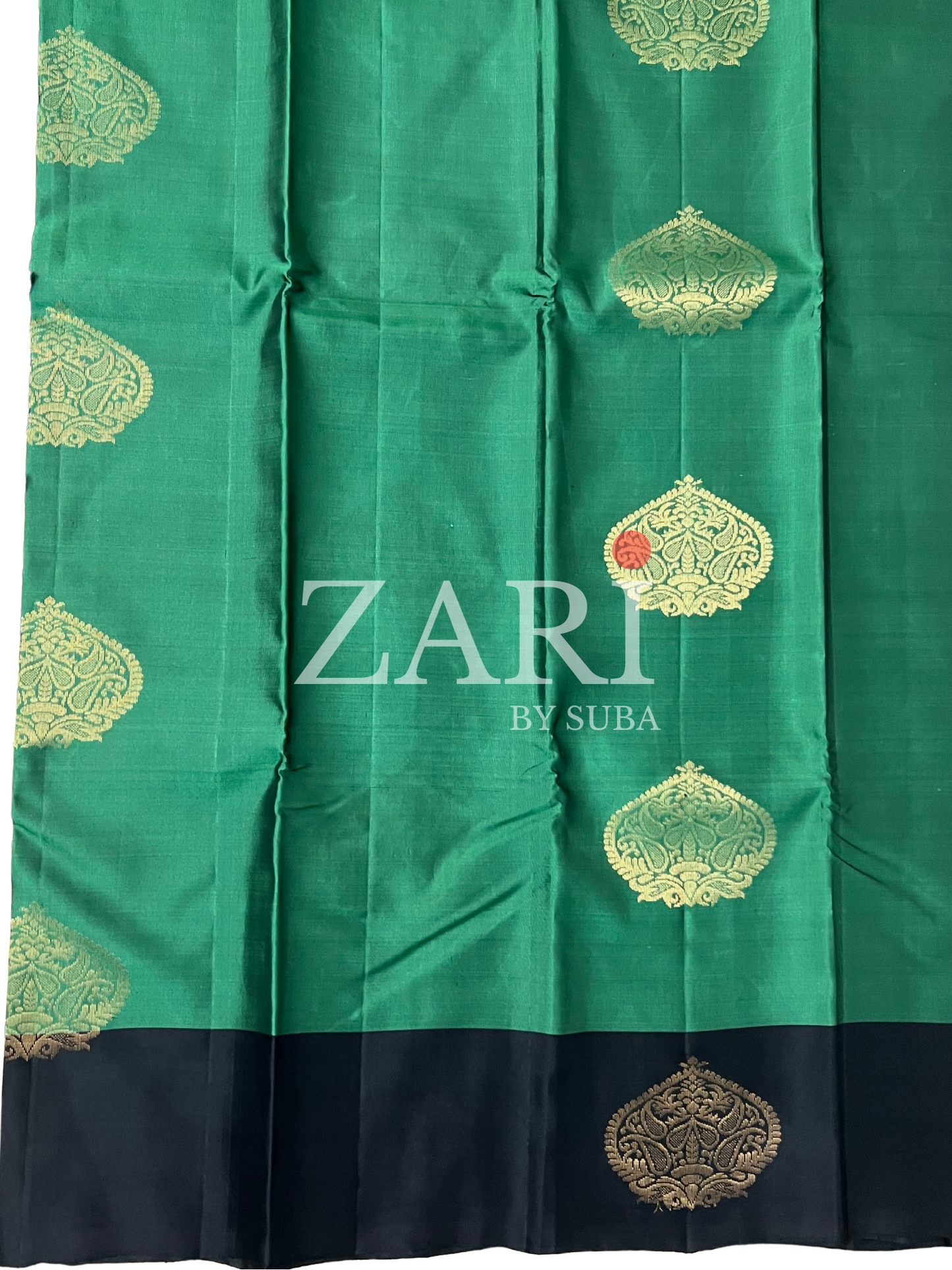 Green and Black - Pure Kanchipuram Soft Silk Saree