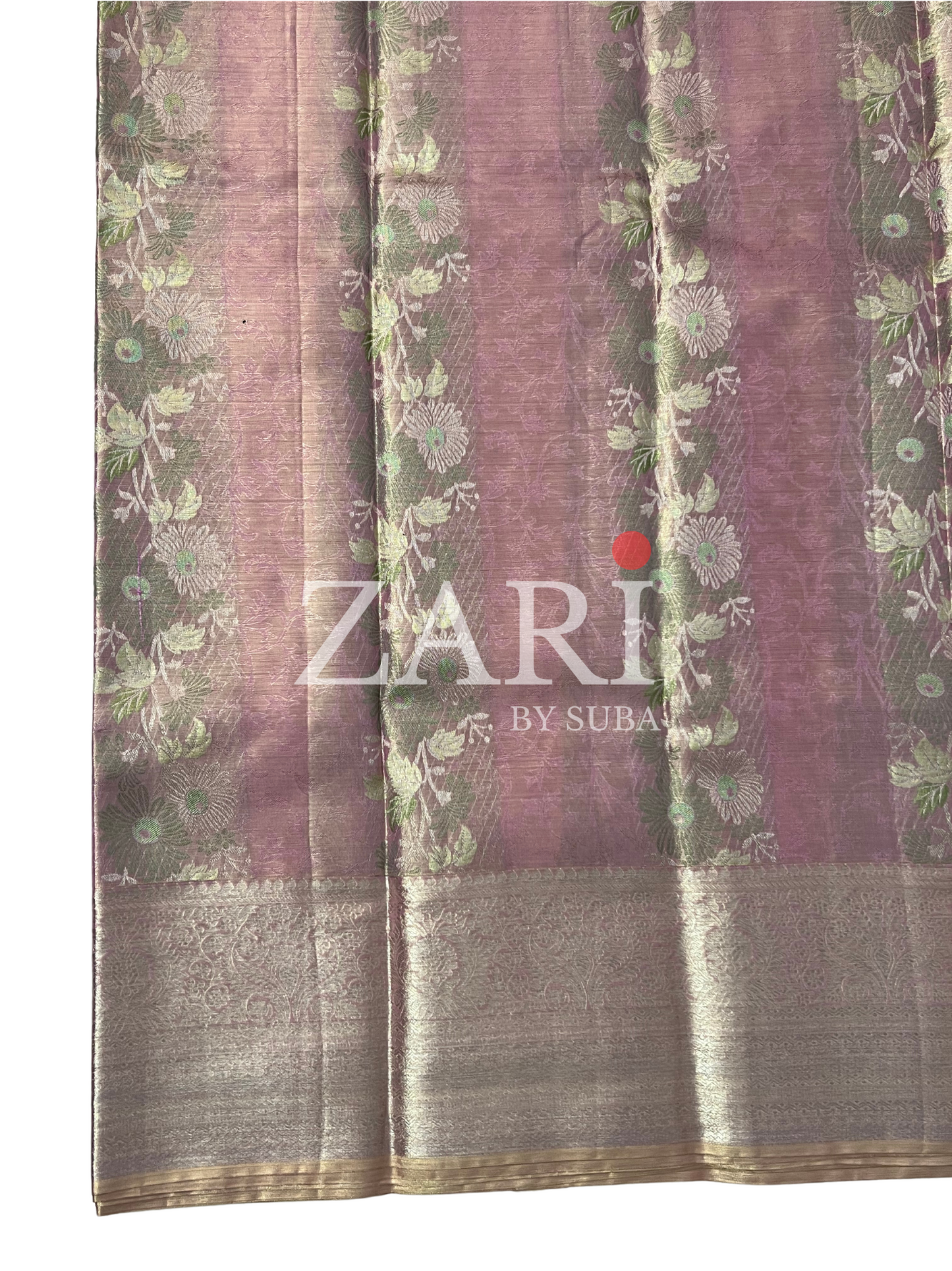 Pastel Pink - Meena - Pure Kanchipuram Designer Tissue Silk Saree