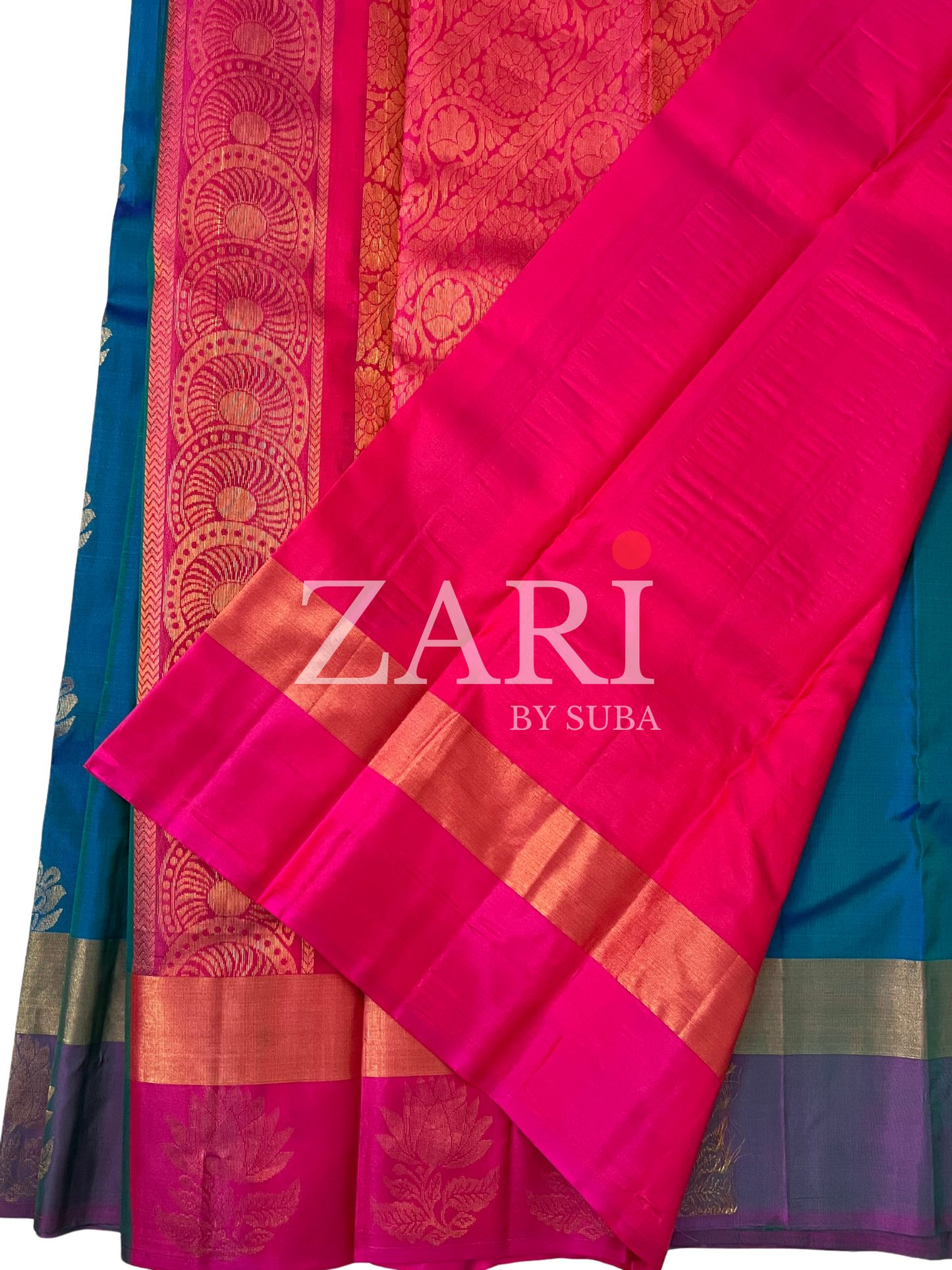 Peacock blue - Pure Kanchipuram Silk Saree