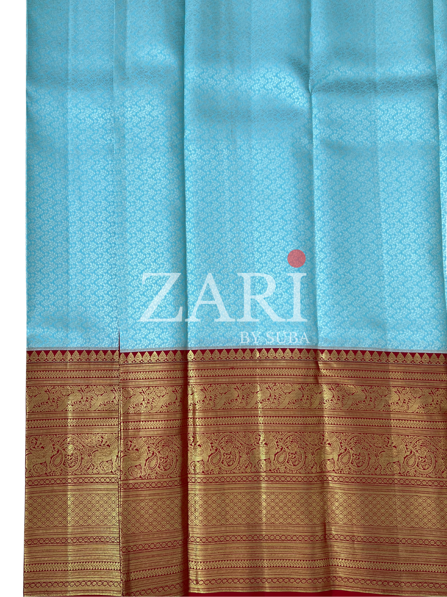 Blue and Red - Pure Kanchipuram Silk Saree