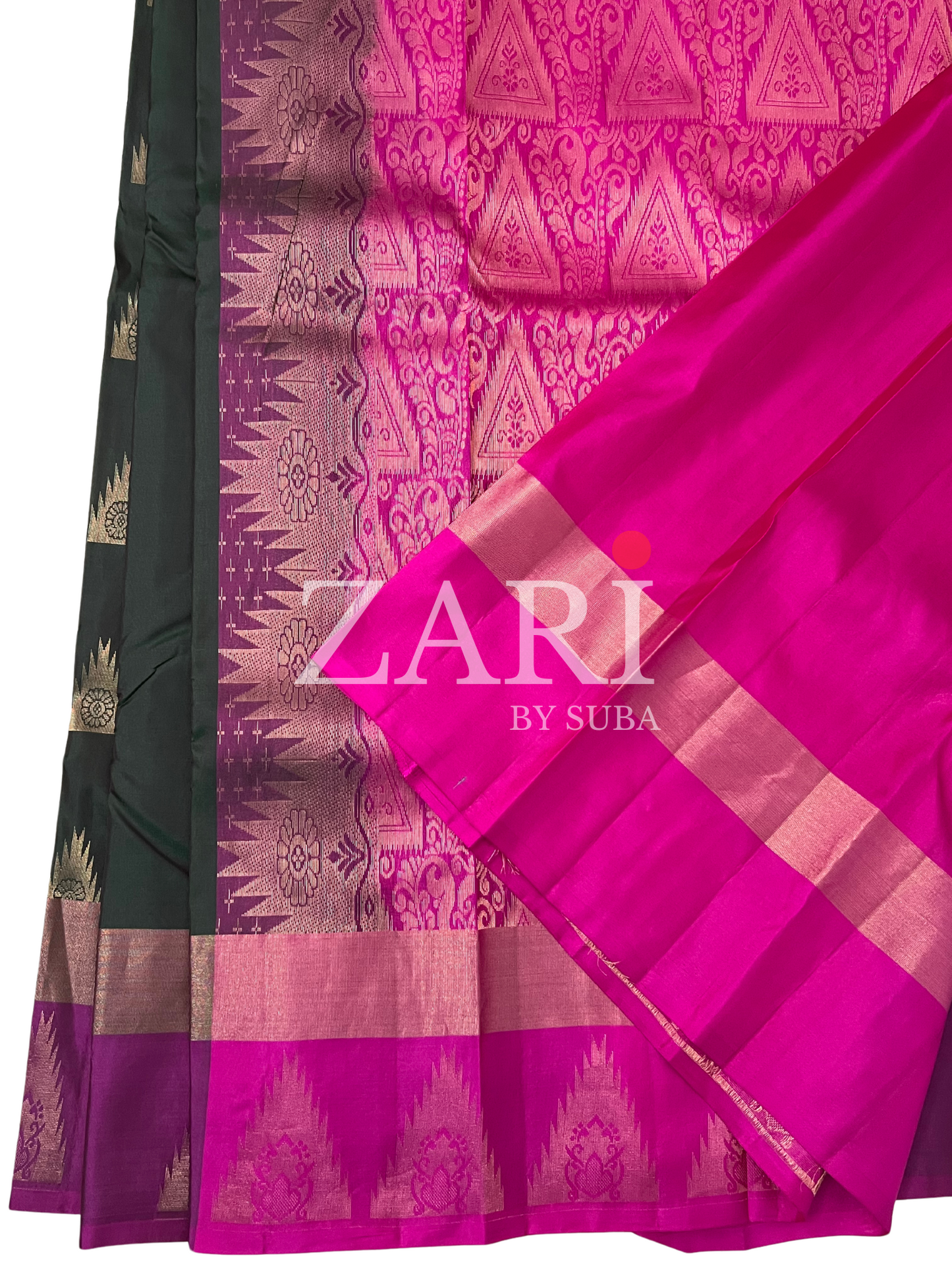 Green and Pink - Pure Kanchipuram Silk Saree